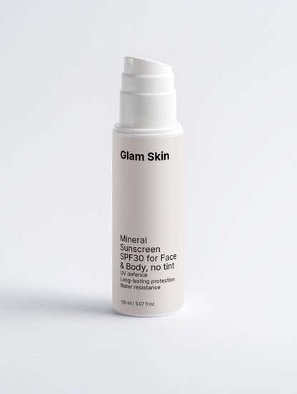 Mineral sunscreen SPF 30 for face and body, without tint