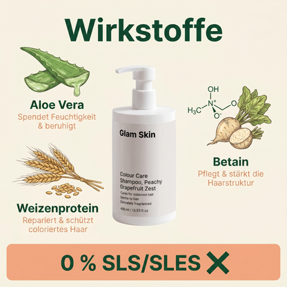 Wirkstoffe Farbpflege Shampoo: Aloe Vera, Betain und Weizenprotein mit 0 % SLS/SLES für coloriertes Haar