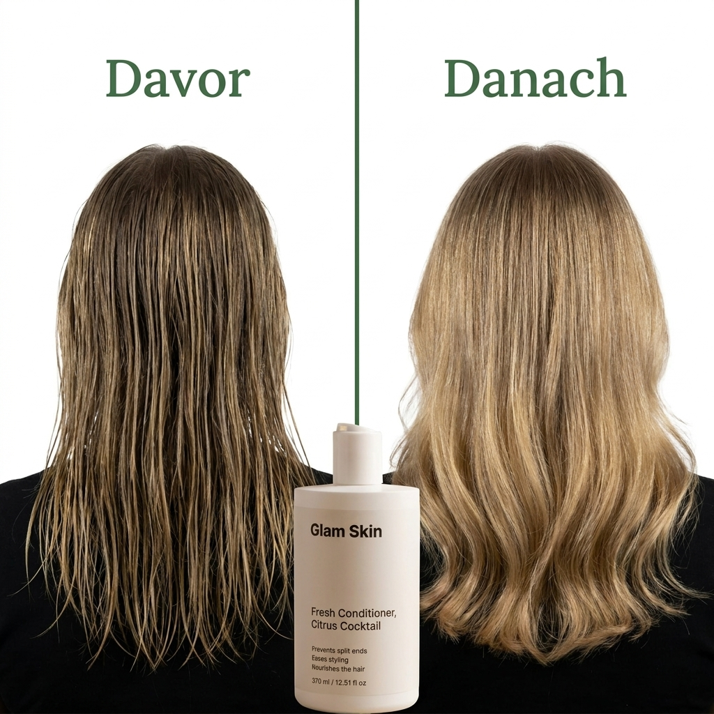Zitruscocktail Conditioner - Davor Danach Leicht