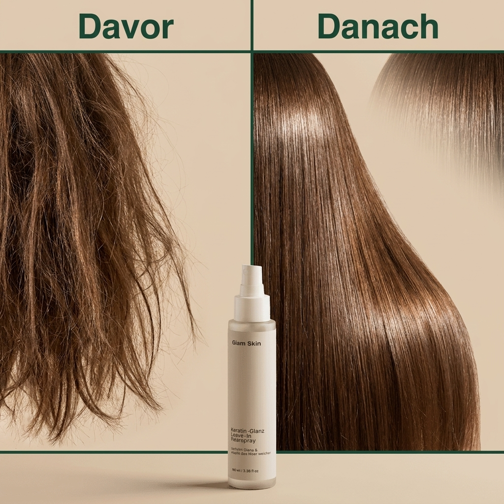 Keratin Leave In Spray - Davor Danach Spiegelglanz